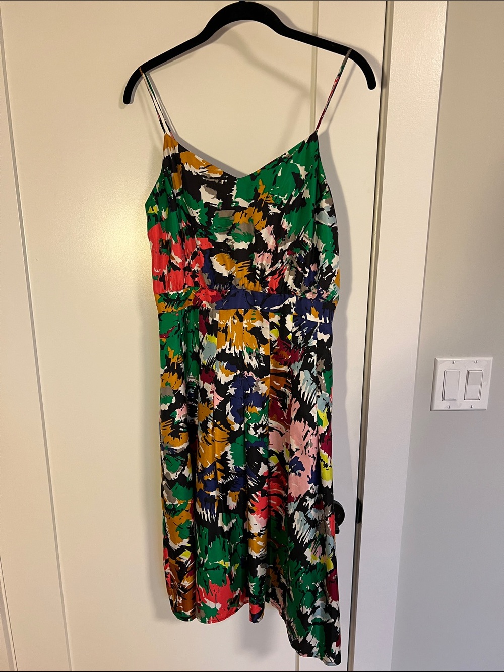 J. Crew Multicolor Silk Floral Print Midi Dress